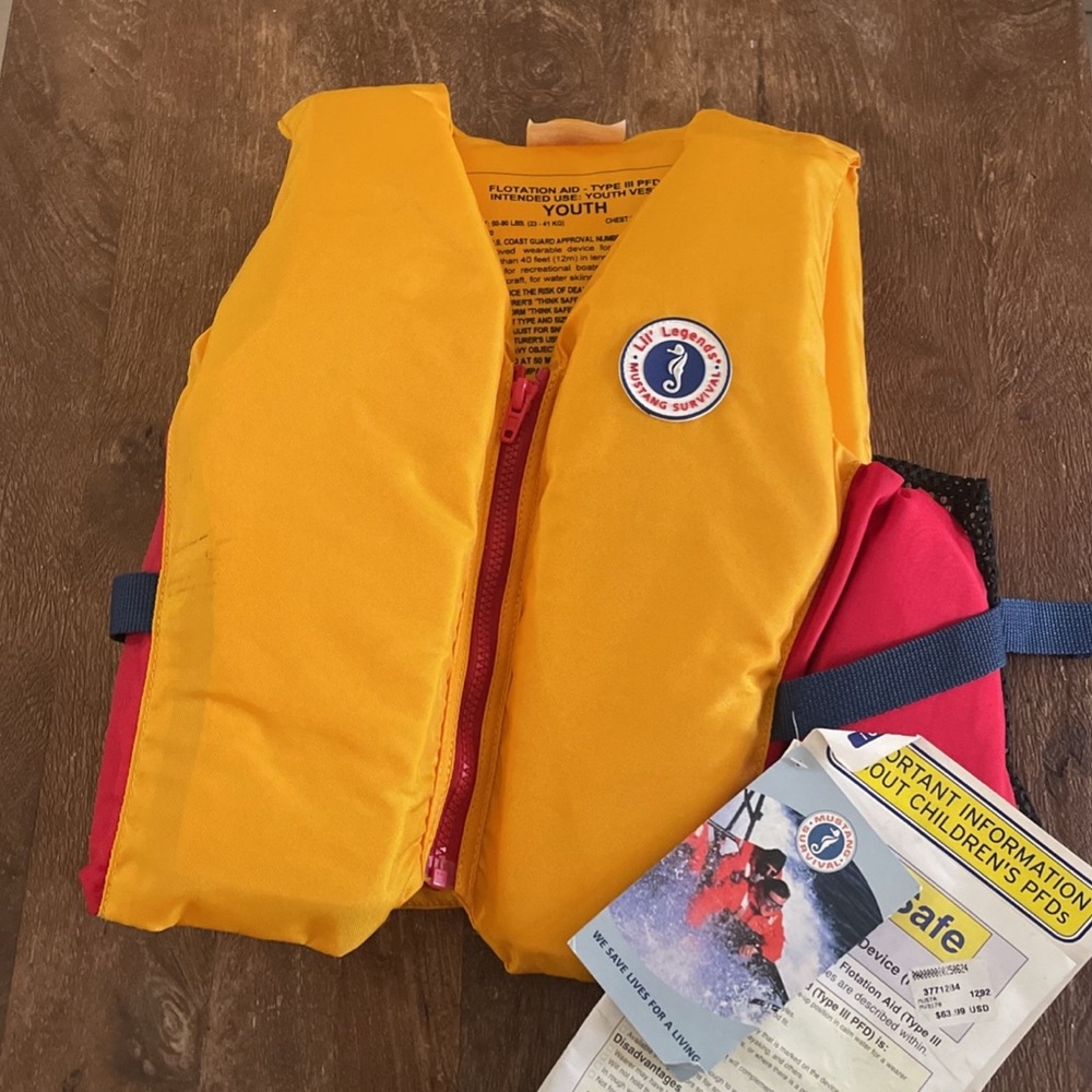 Youth Life Jacket - Yellow and Red